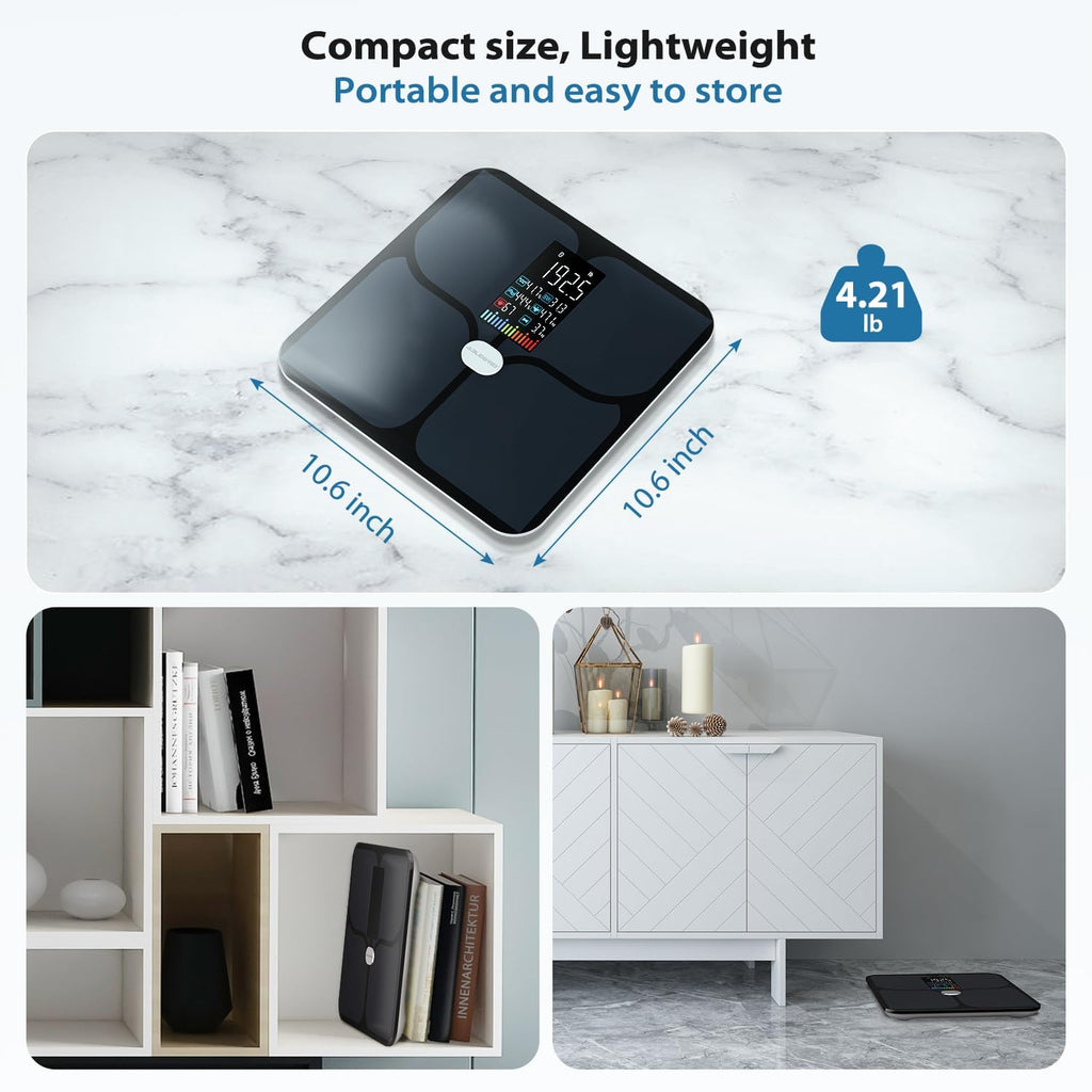 ABLEGRID Digital Body Fat Scale Smart Bathroom Scale with Large Display & 22 Metrics

