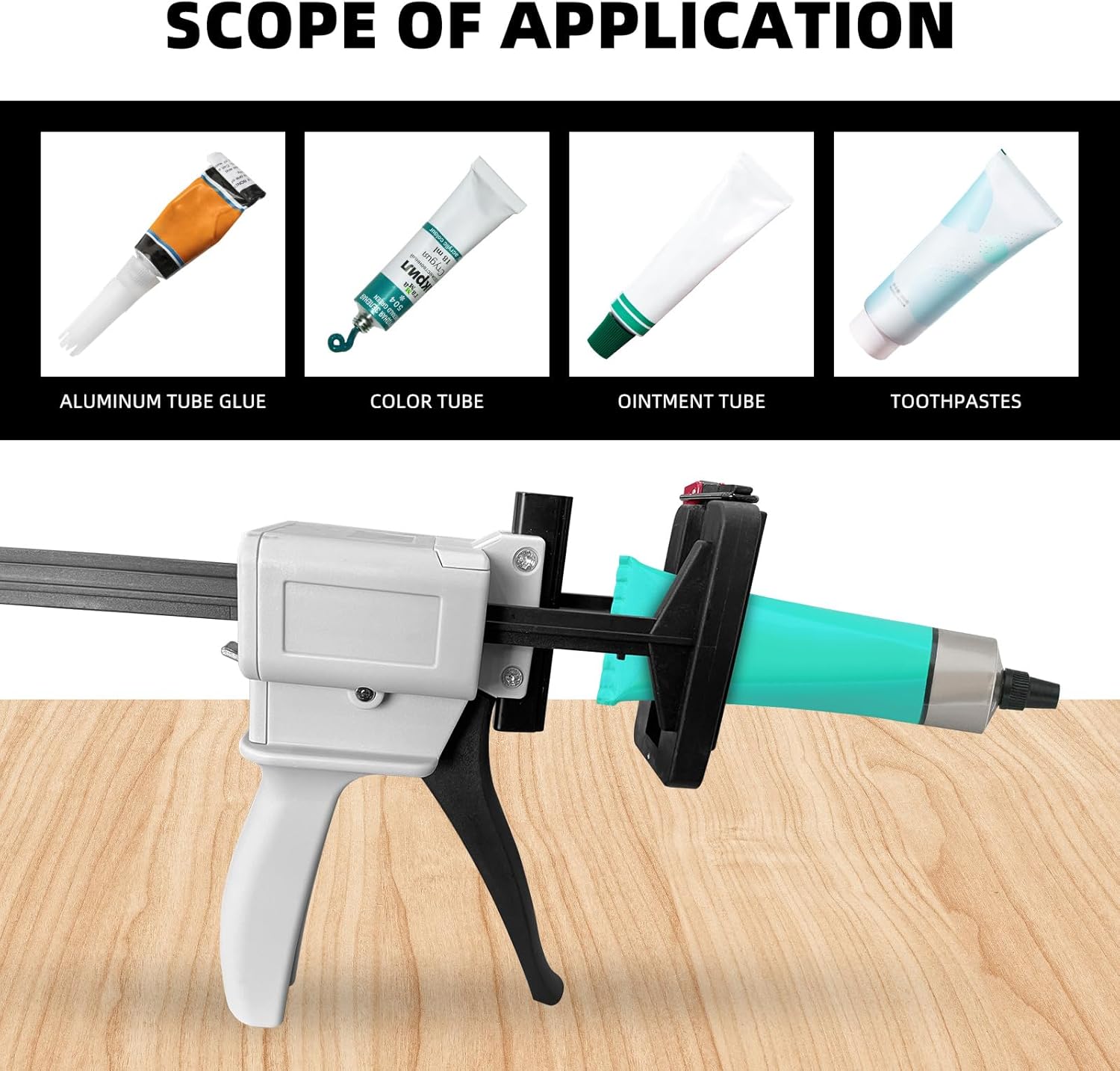 Manual Tube Squeezing Glue Gun Silicone Extruder for Toothpaste and Glue Tubes

