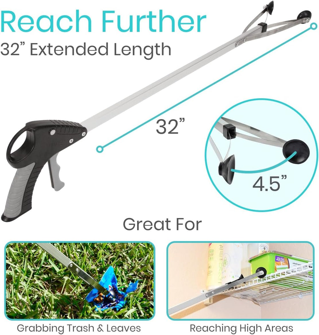 Vive Suction Cup Grabber Reacher Grabber Tool for Seniors, Extended Reach

