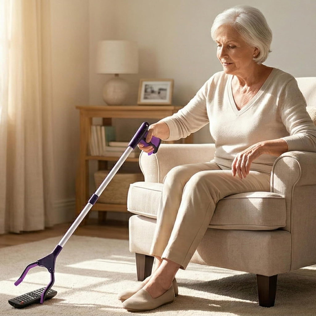 TOPZEA Foldable Reacher Grabber Tool for Elderly Mobility Assist, 360° Jaw


