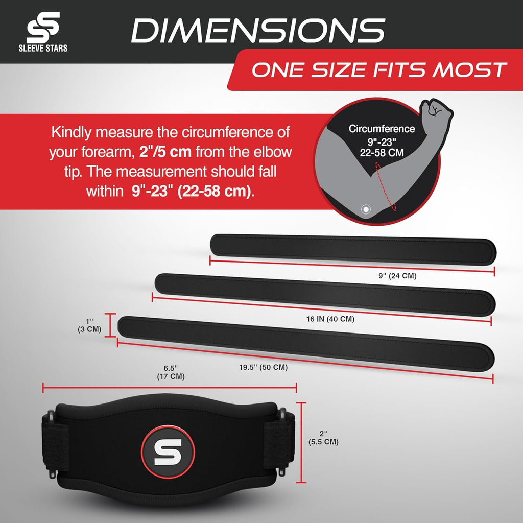 Sleeve Stars Counterforce Tennis Elbow Brace, Adjustable Hook & Loop Strap

