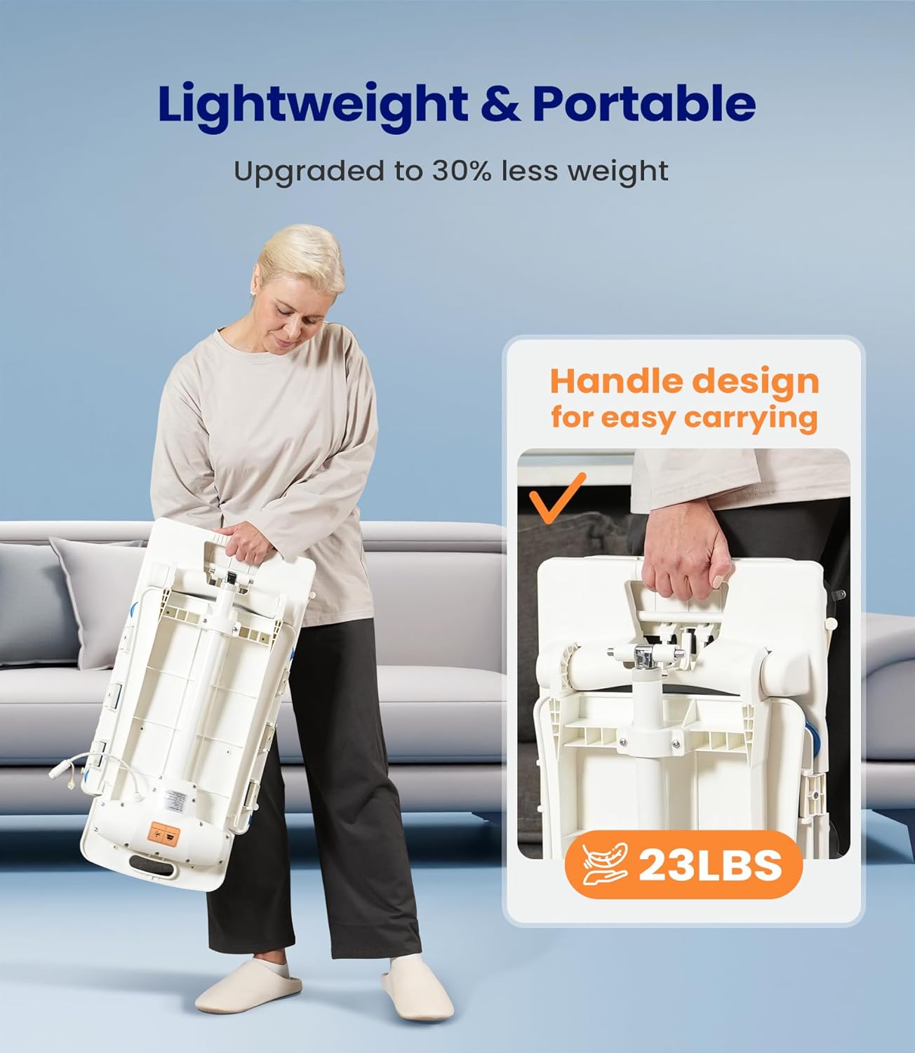 VOCIC Electric Chair Lift for Floor, Remote Control Fall Assist Device

