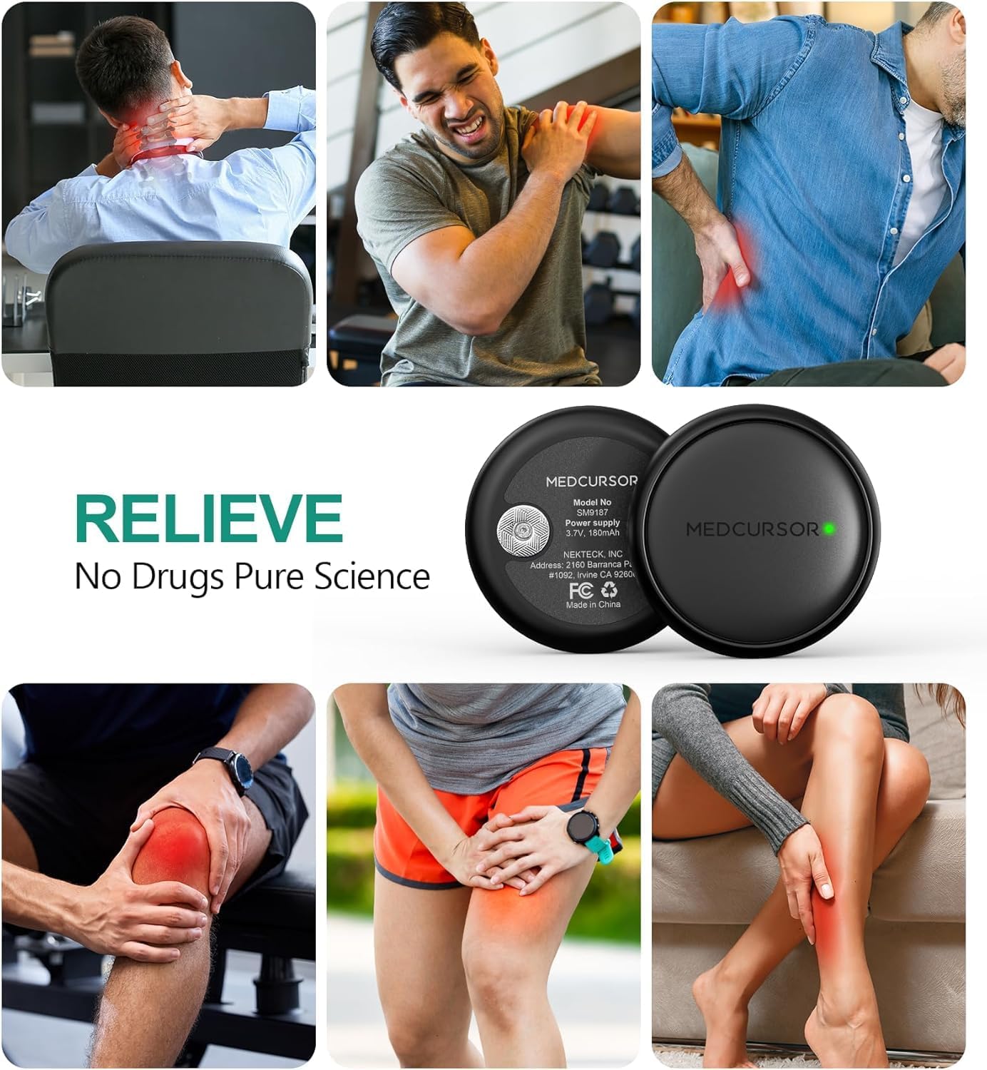 Medcursor Wireless 3-in-1 TENS EMS Relax Dual-Channel Muscle Stimulator with App

