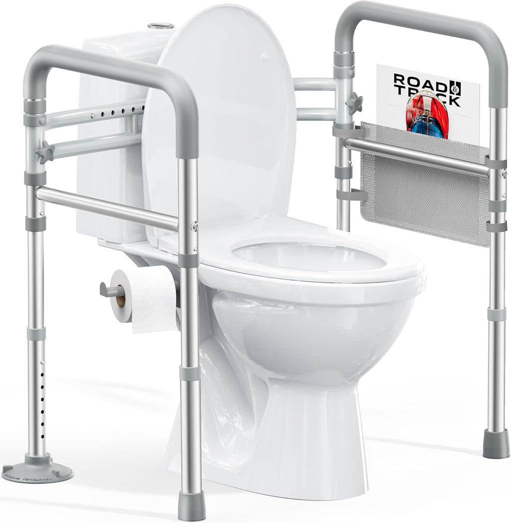 HOMLAND Toilet Safety Rail Adjustable Height Width Foldable 350 lb Toilet Handles

