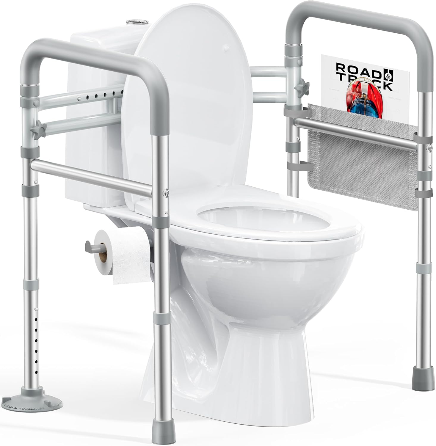 HOMLAND Toilet Safety Rail Adjustable Height Width Foldable 350 lb Toilet Handles

