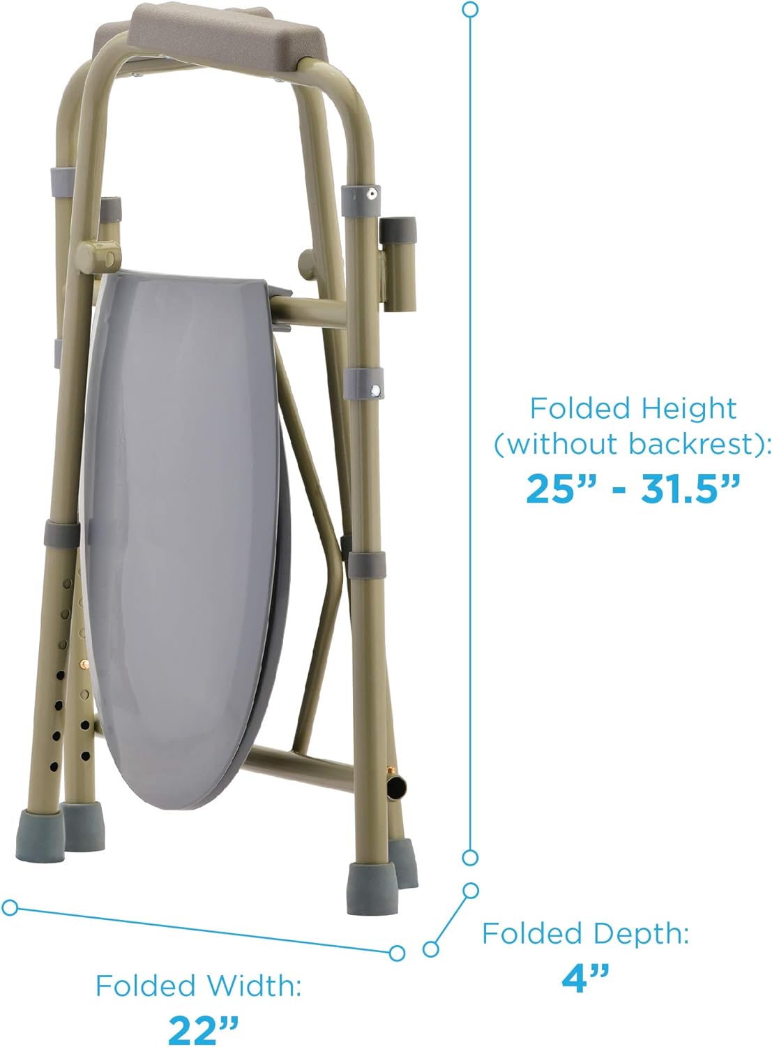 NOVA Medical Folding Commode Over Toilet and Bedside, With Splash Guard and Bucket

