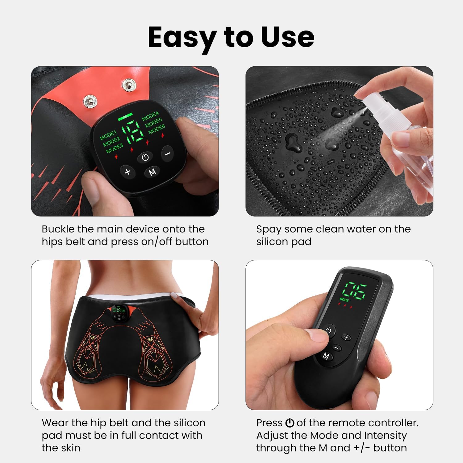 Hip Trainer EMS Glute Muscle Stimulator Belt for Butt Lifting Home Workout


