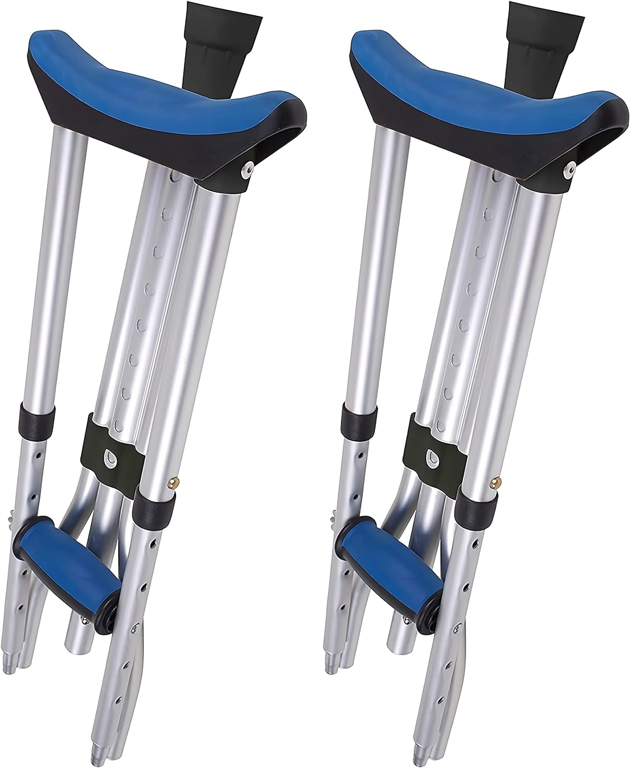 Carex Folding Aluminum Underarm Crutches for Adults, Adjustable Height, Pair

