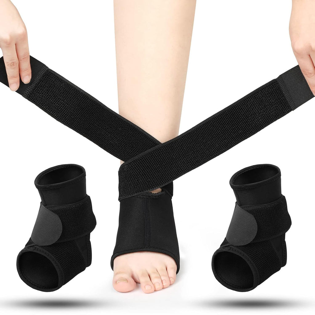 Honoson Kids Ankle Brace Neoprene Compression Sleeve Adjustable Wrap Pair


