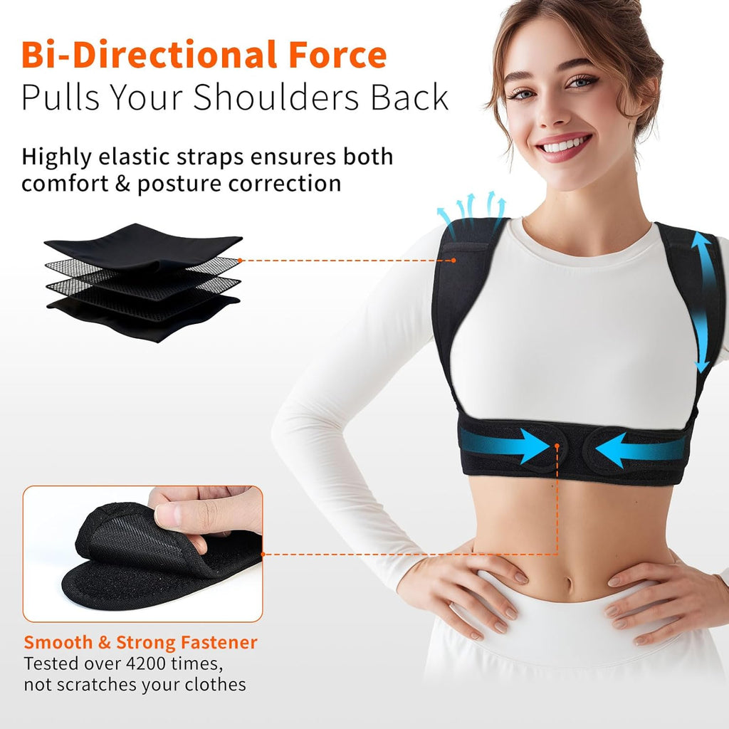 Women’s Posture Corrector Adjustable Back Straightener Breathable Back Brace

