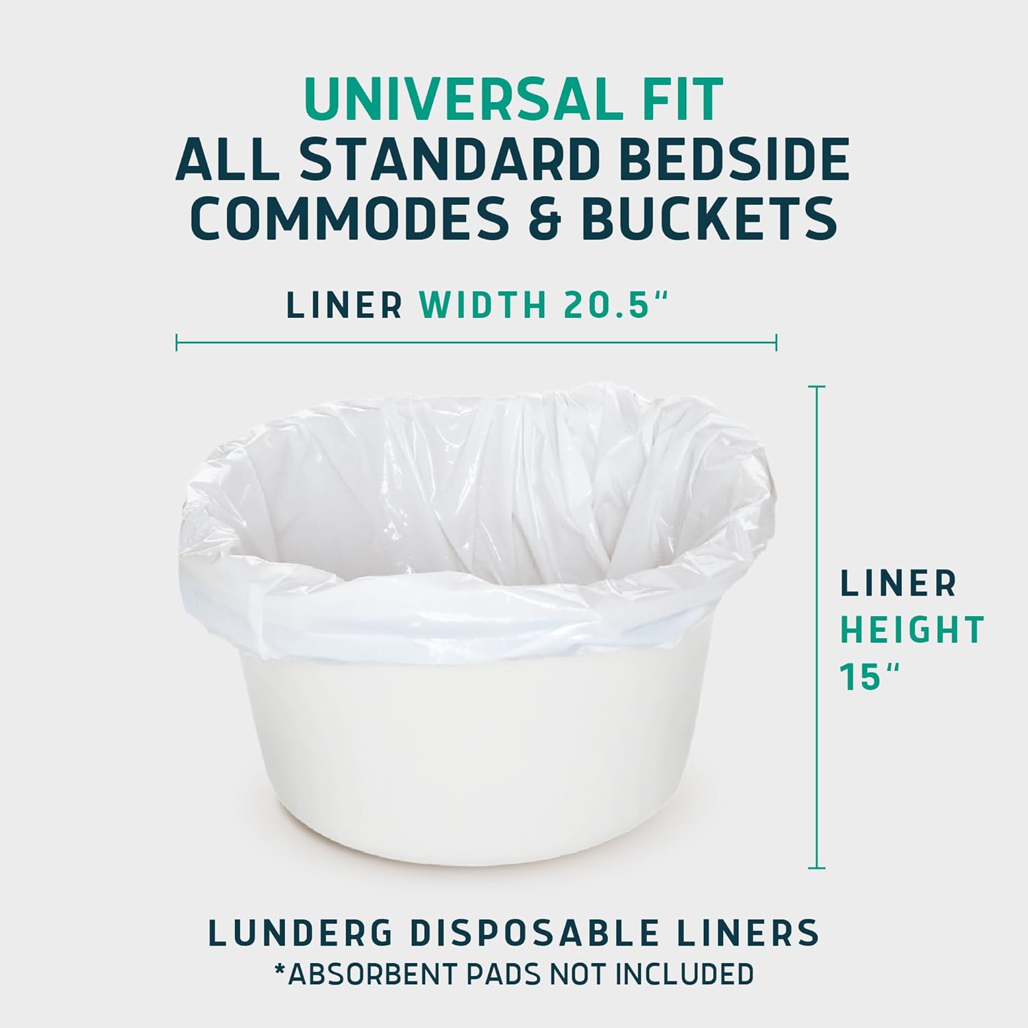 Lunderg Commode Liners Disposable Bedside Toilet Bags, Medical-Grade Portable Waste

