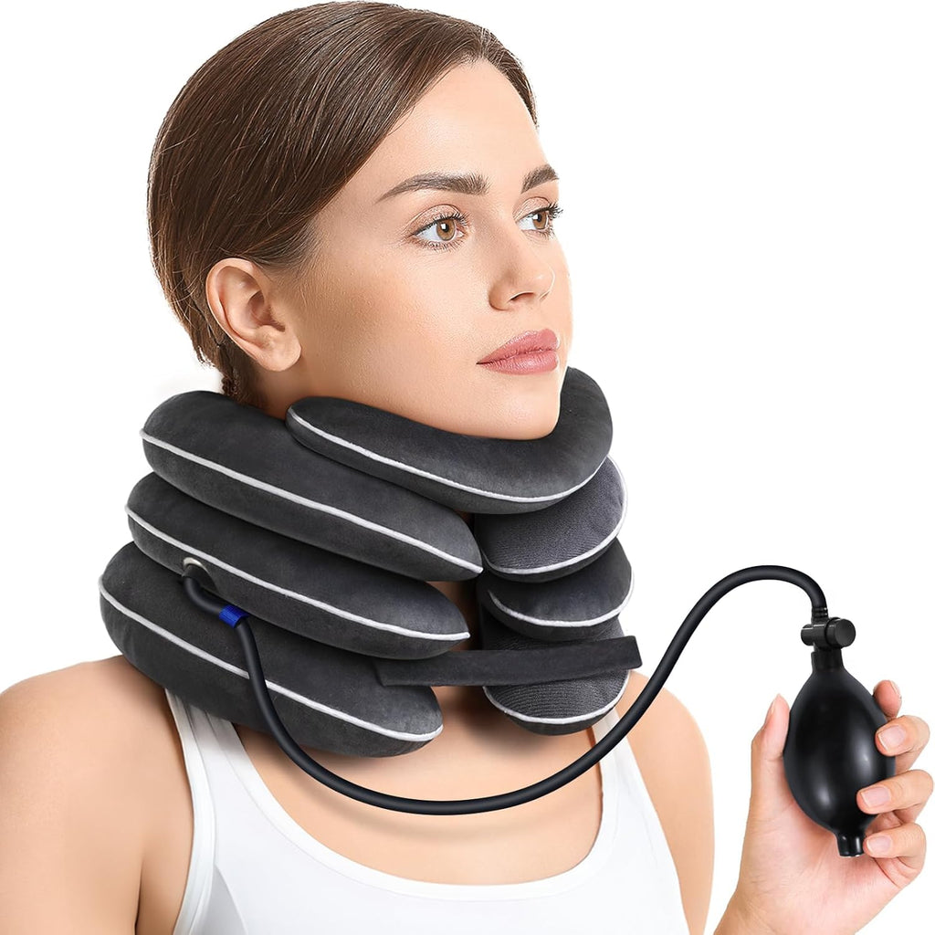 AUVON Inflatable Neck Stretcher for Cervical Traction, Neck Decompression Pillow

