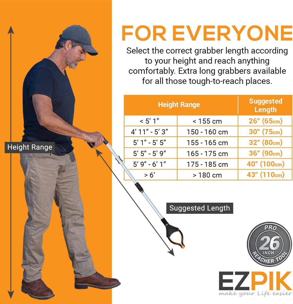 EZPIK Pro Foldable Grabber Reacher Tool for Seniors, Pickup Trash Picker

