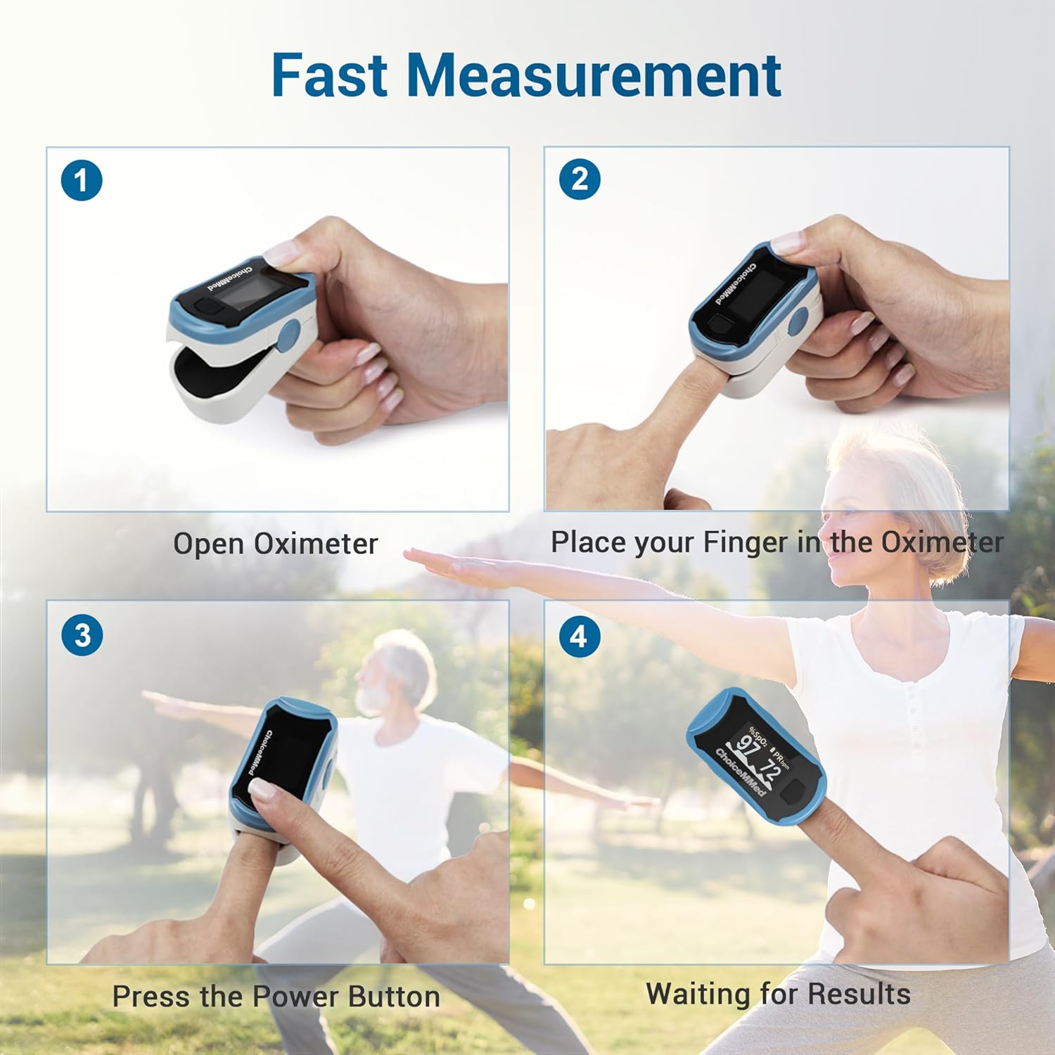 ChoiceMMed C29 Fingertip Pulse Oximeter with Large OLED SPO2 Monitor

