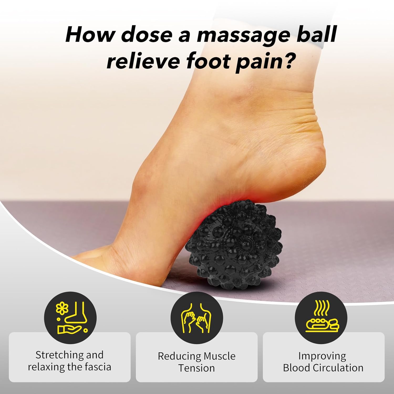 Plantar Fasciitis Night Splint Sock with Massage Ball for Heel Pain Relief

