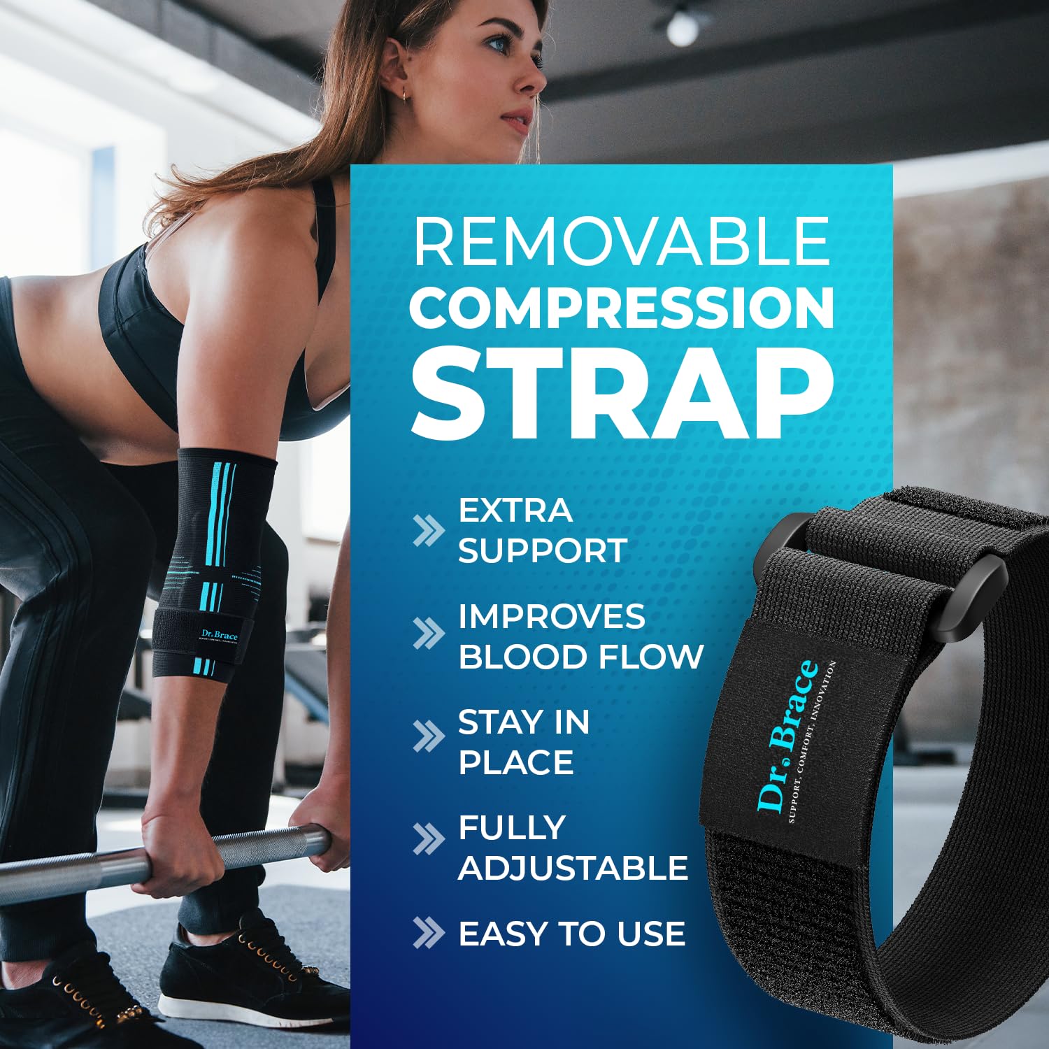 DR. BRACE Elite Elbow Compression Sleeve with Gel Pad for Tennis & Golfer’s Elbow

