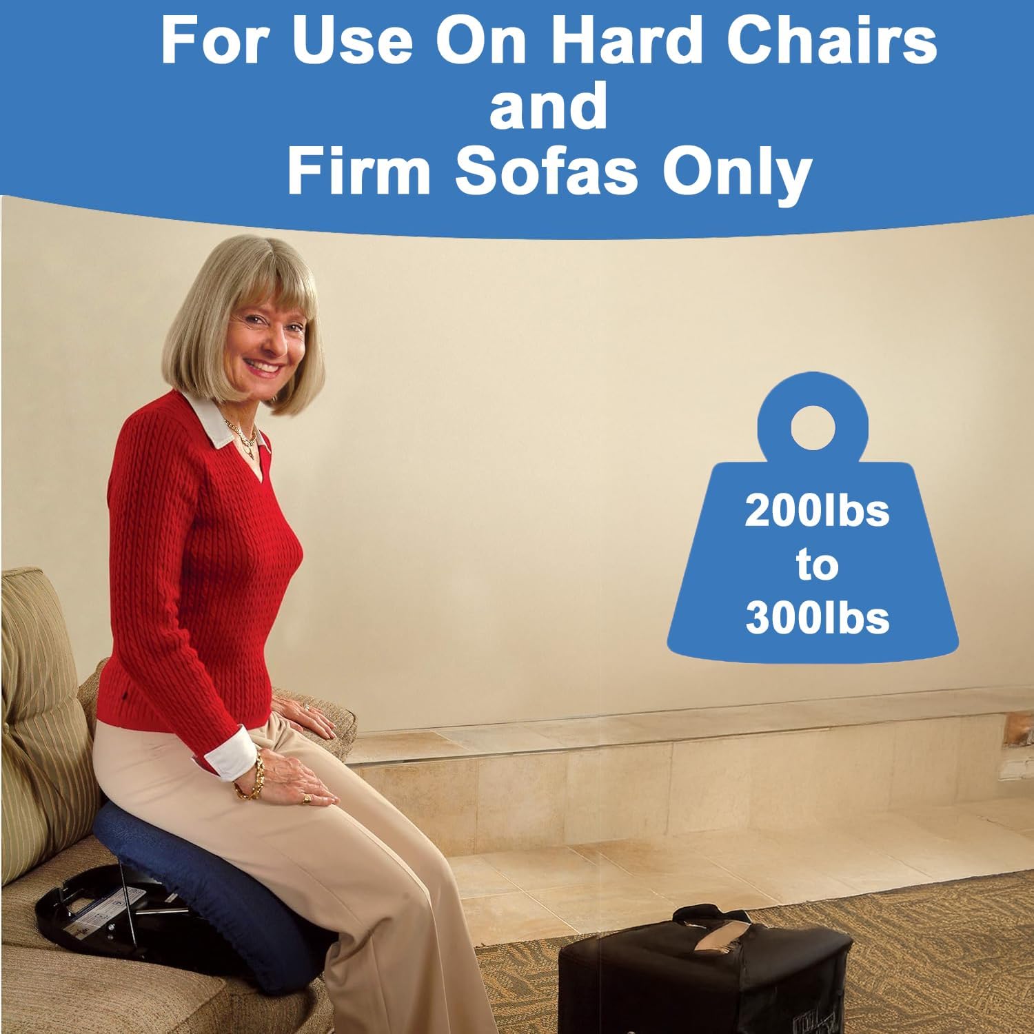Carex Upeasy Seat Assist Plus Self-Powered Lift Assist Cushion for Chairs & Sofas

