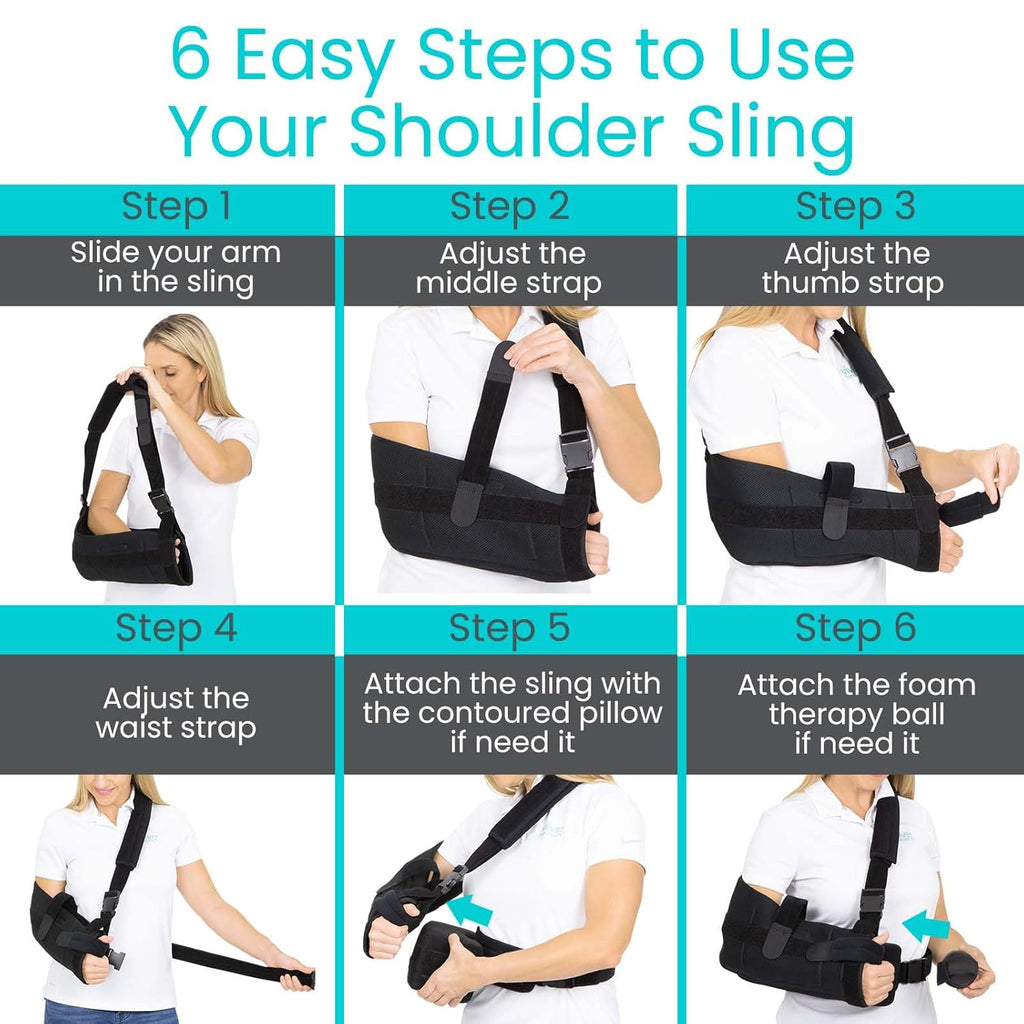 Vive Shoulder Abduction Sling Immobilizer with Abduction Pillow, Arm Support

