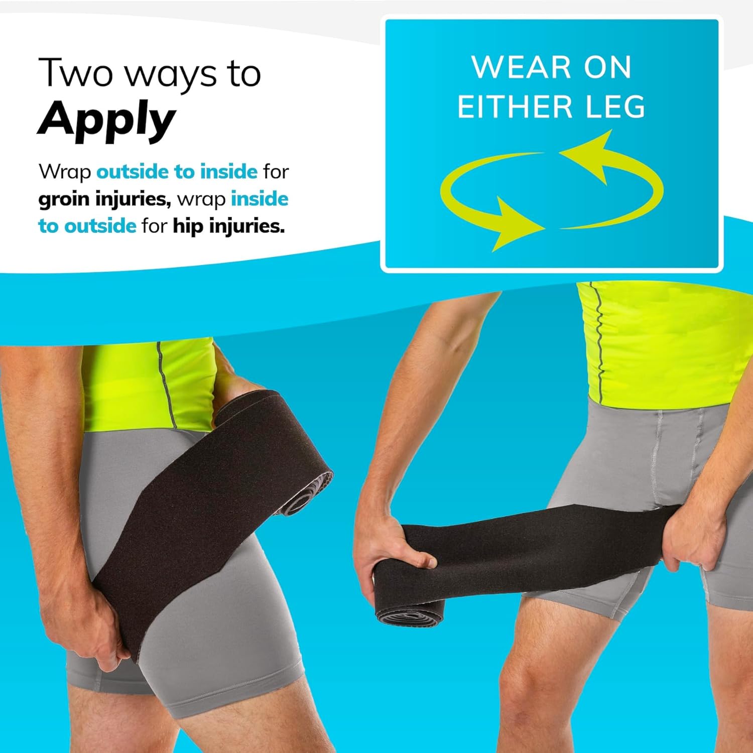 BraceAbility Hip Support Groin Brace with Hamstring Compression for Sciatica Relief

