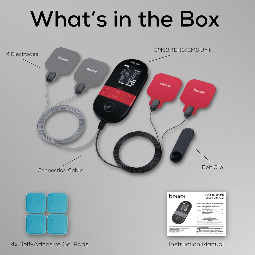 Beurer Digital 3-in-1 Heat and Muscle Stimulation Therapy Unit with 64 Programs

