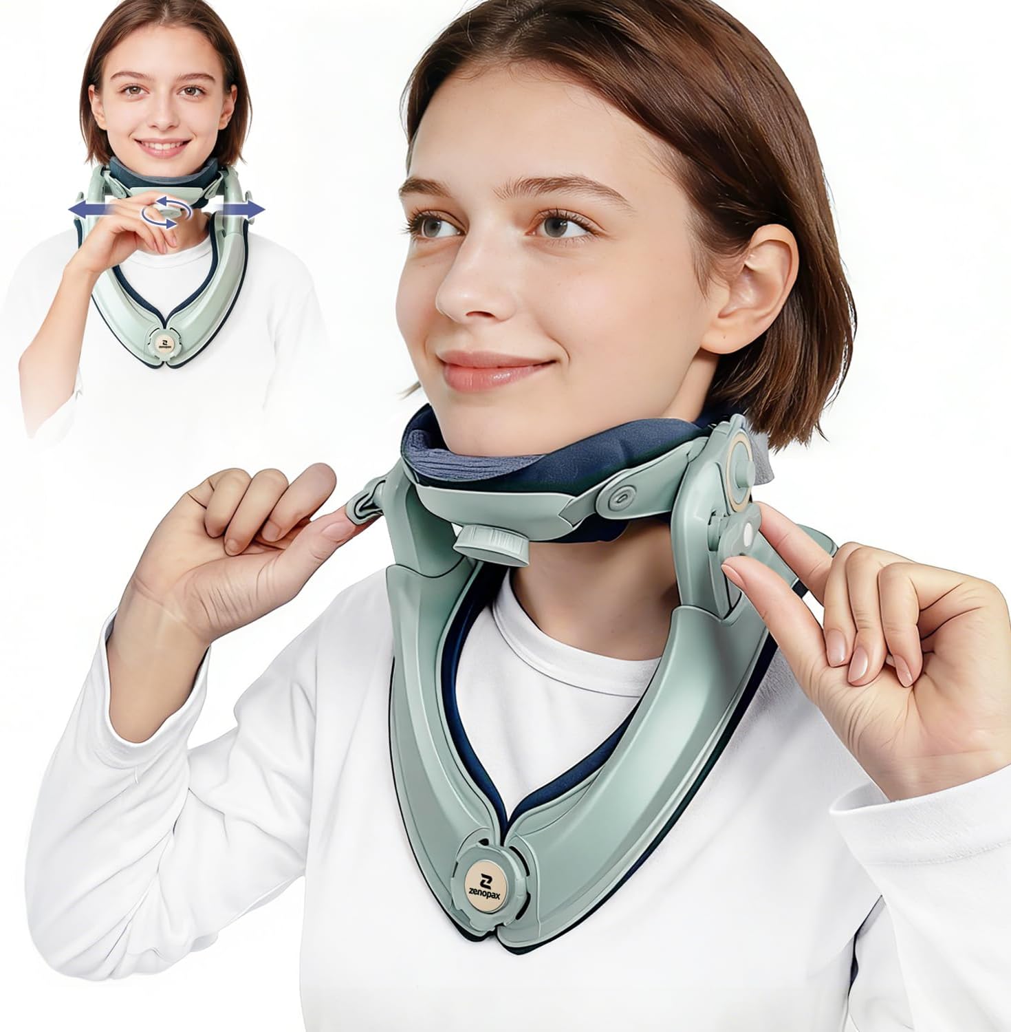 Zenopax Cervical Neck Traction Device with Dual-Adjustable Chin Rest, Adjustable Stretch

