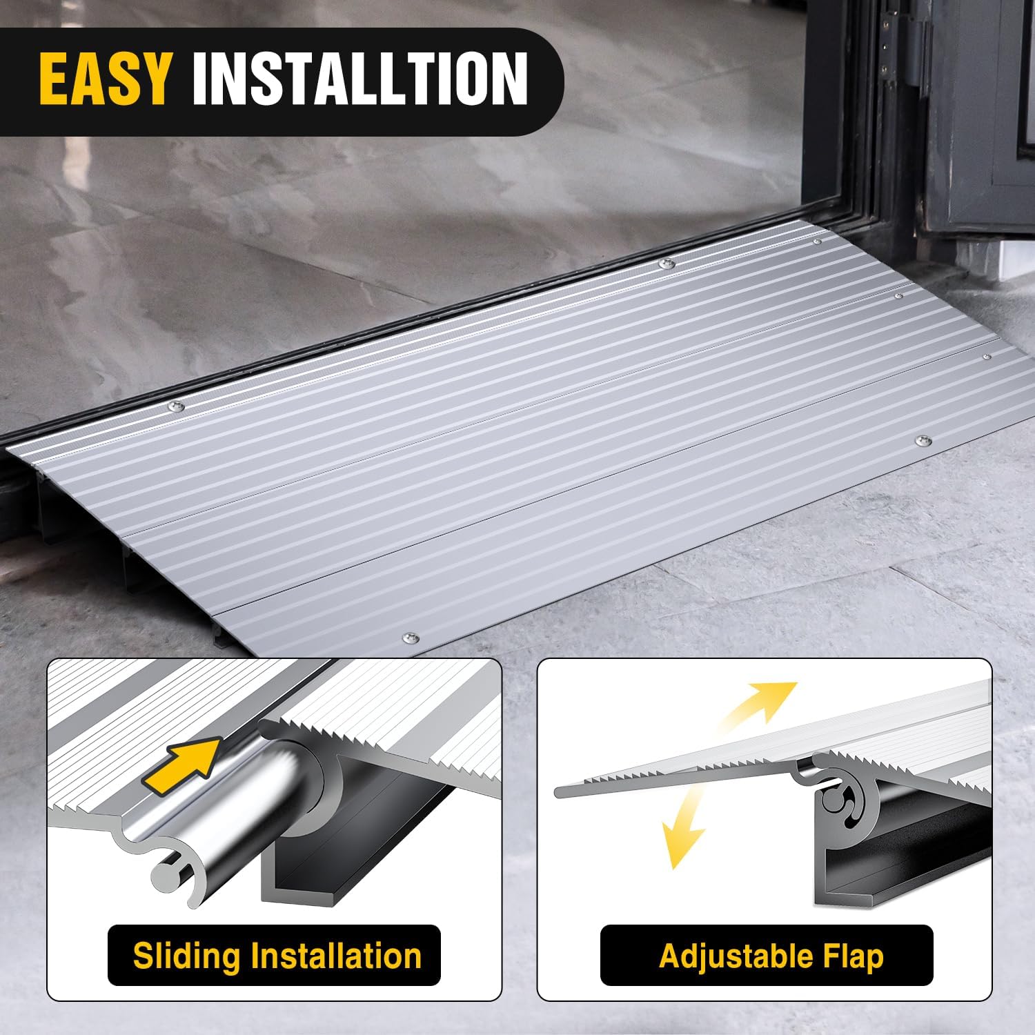 Nilight Door Threshold Ramp Portable Aluminum Wheelchair Access for Entryways

