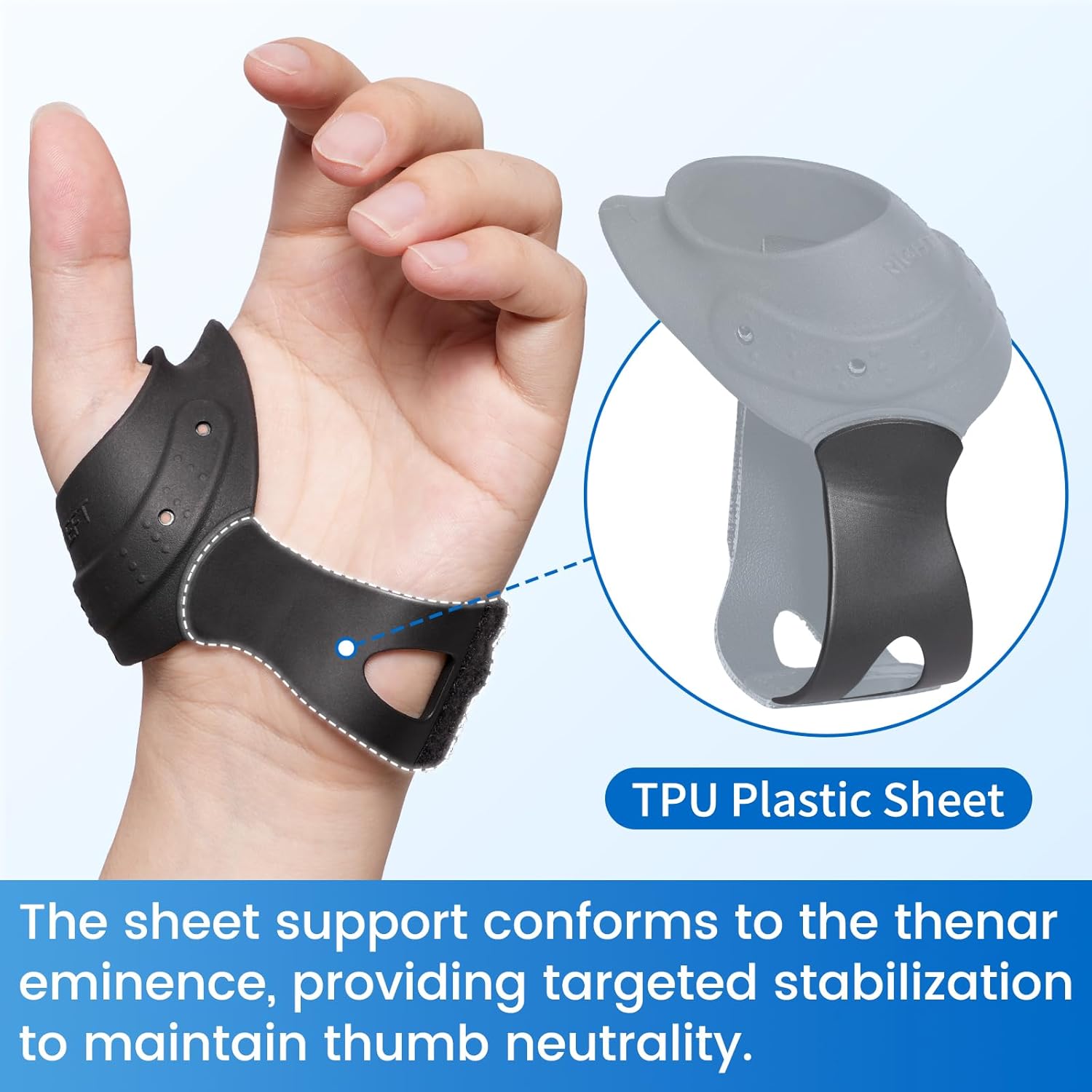 Velpeau CMC Thumb Brace Flexible NBR Rubber Thumb Stabilizer for Arthritis Support

