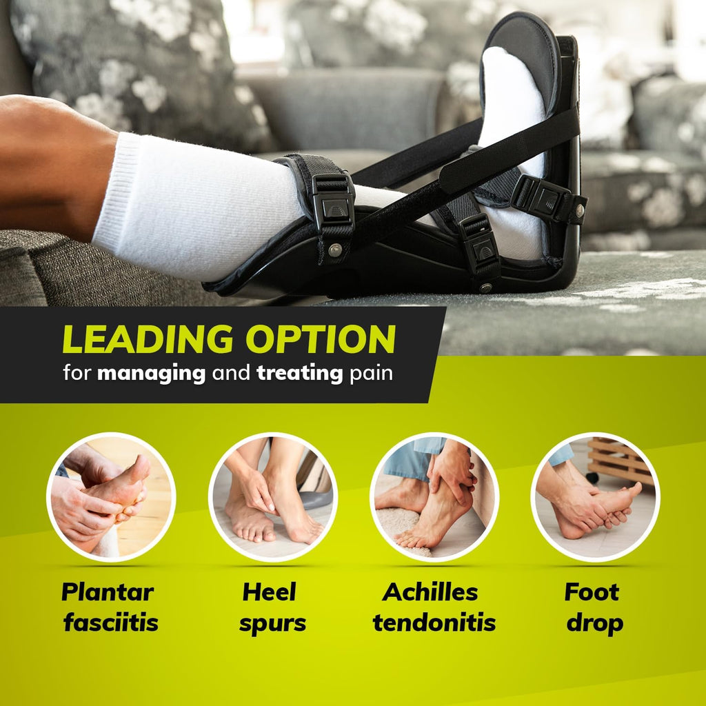 BraceAbility Plantar Fasciitis & Achilles Night Foot Splint Adjustable Stretch Boot

