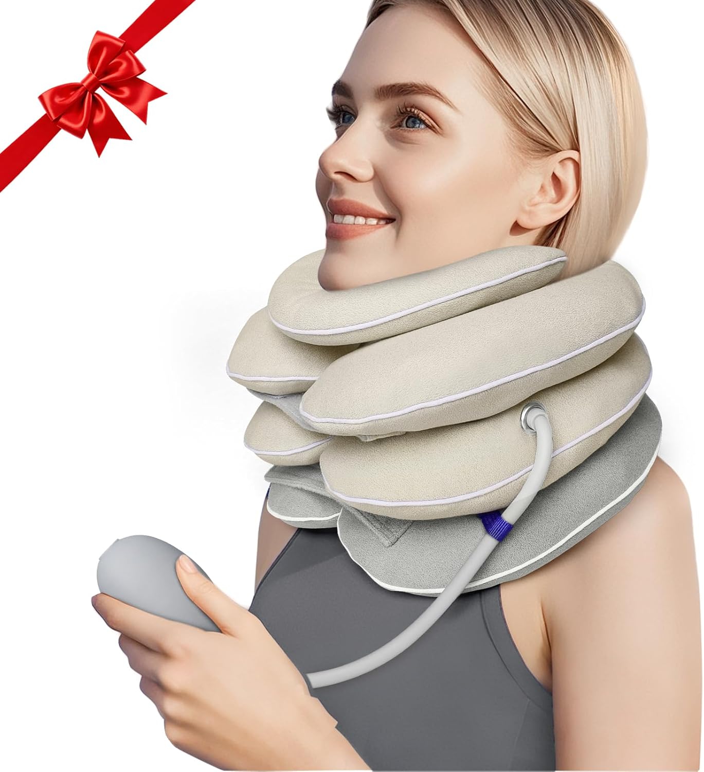 Inflatable Neck Stretcher with Brace for Cervical Traction and Neck Pain Relief

