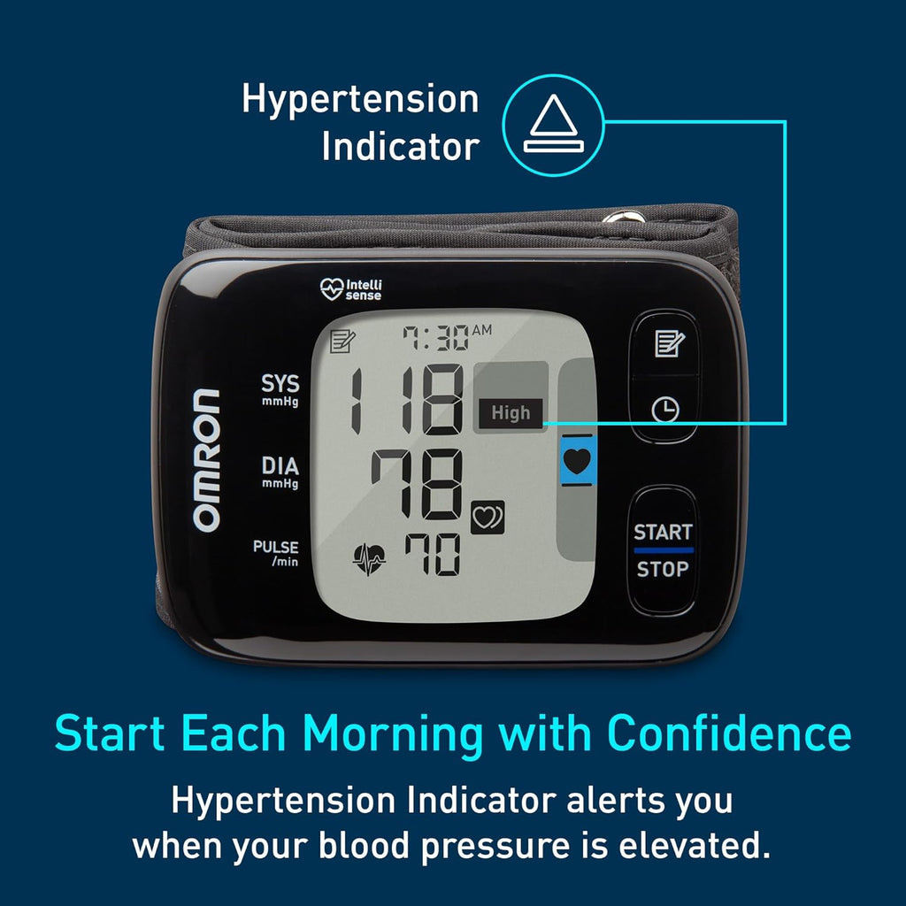 OMRON 7 Series Wireless Wrist Blood Pressure Monitor with Bluetooth and App Tracking

