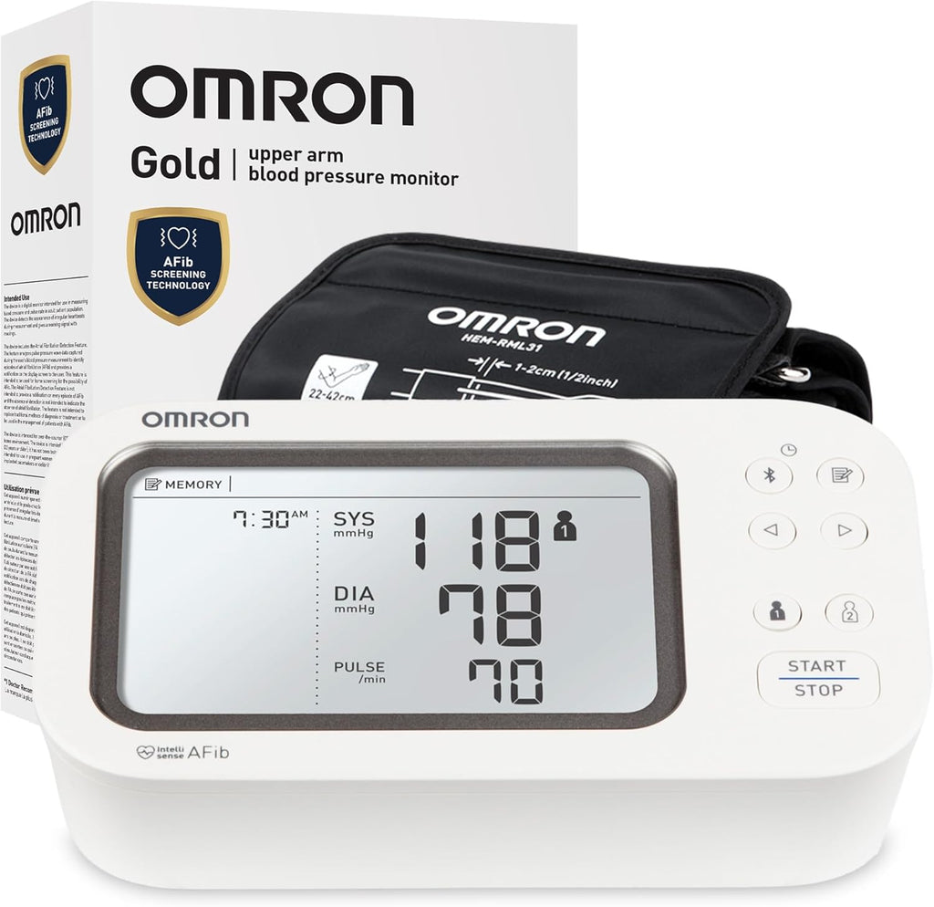 Omron Upper Arm Blood Pressure Monitor with AFib Screening and Bluetooth App

