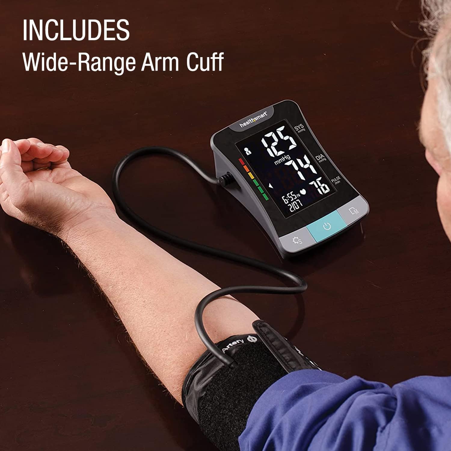 HealthSmart Digital Blood Pressure Monitor with Automatic Cuff, Pulse & Irregular Heartbeat

