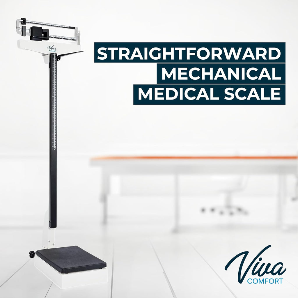 VivaComfort Medical Office Beam Scale, Analog Height and Weight Scale, 440 lb

