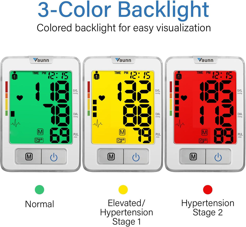 Vaunn Automatic Upper Arm Blood Pressure Monitor with SmartCheck and Irregular Pulse

