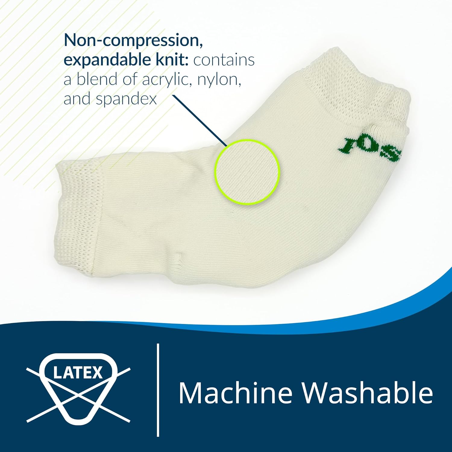 TIDI Posey Heel and Elbow Protectors with Foam Pads, Heel and Elbow, White


