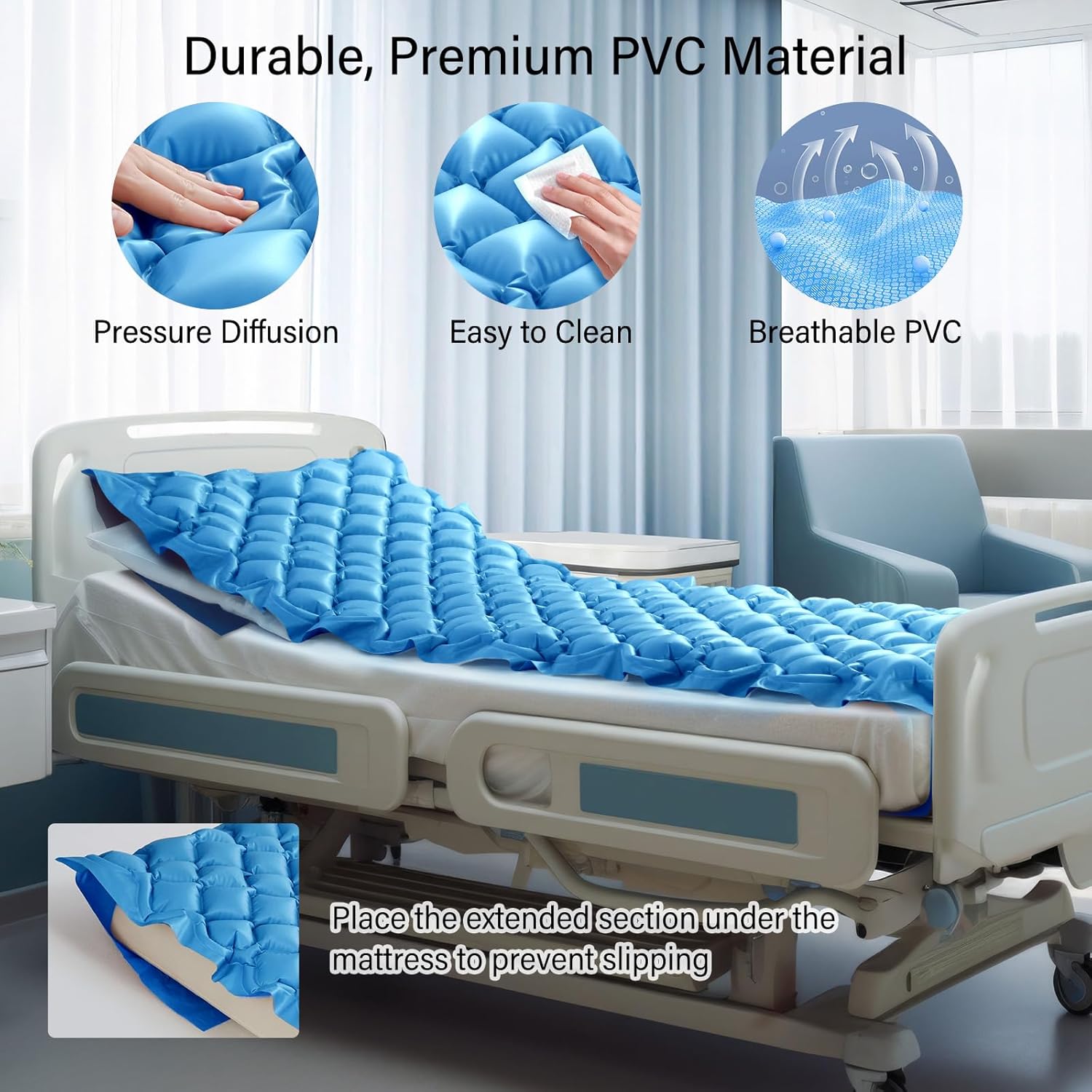 Careboda Alternating Pressure Mattress Air Pad Anti-Decubitus with Quiet Electric Pump

