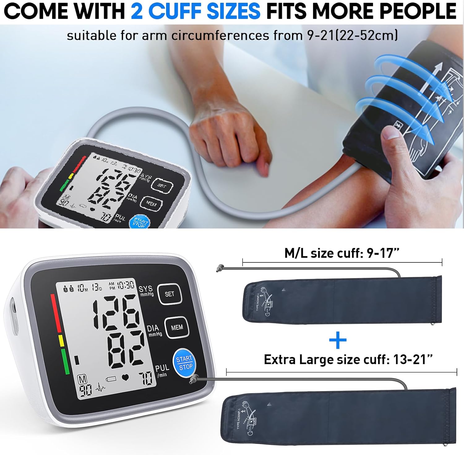 Alphagomed Upper Arm Automatic Digital Blood Pressure Machine for Home Use

