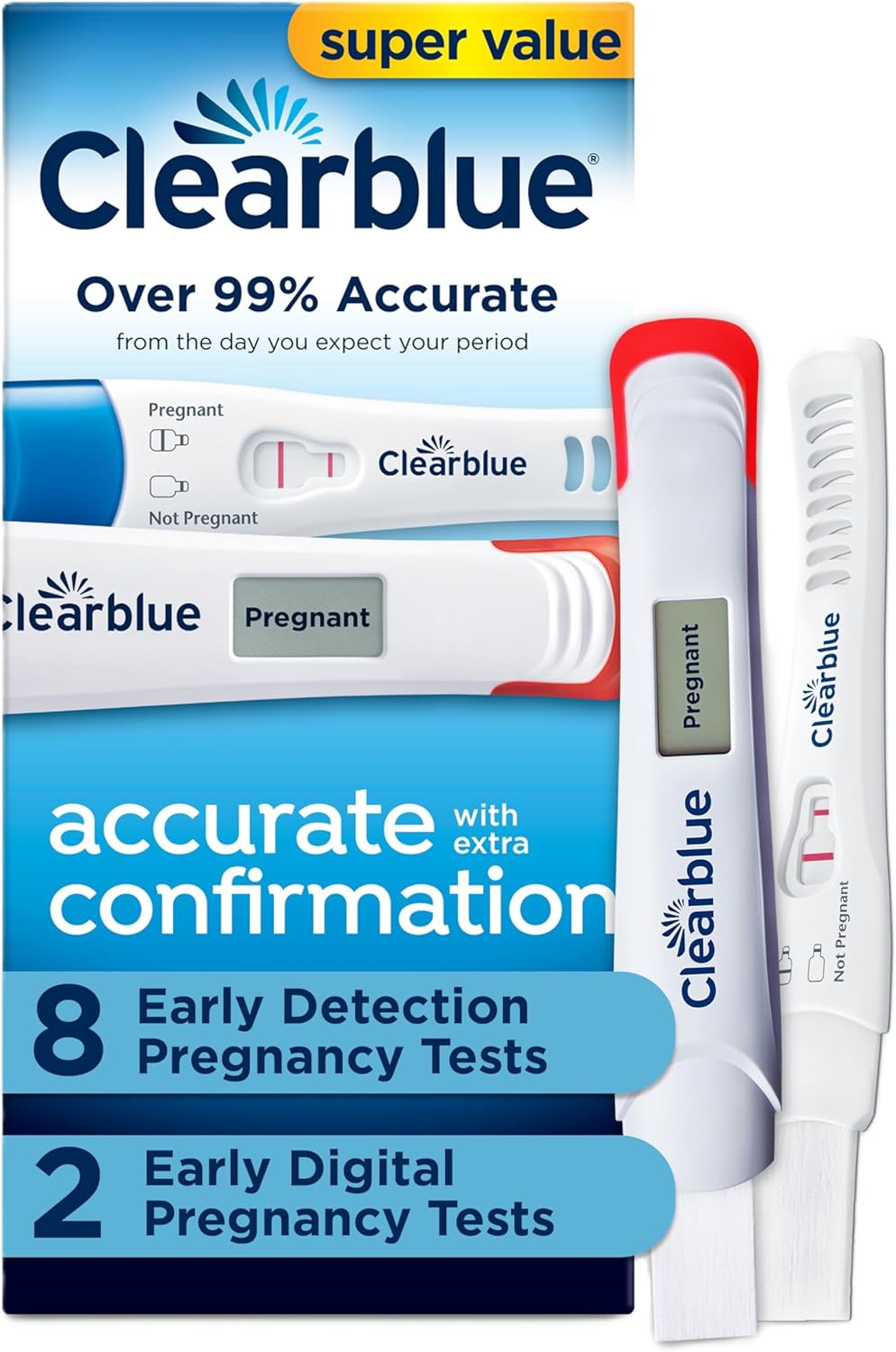 Clearblue Early Pregnancy Test Kit with Digital Results, hCG At-Home Tests

