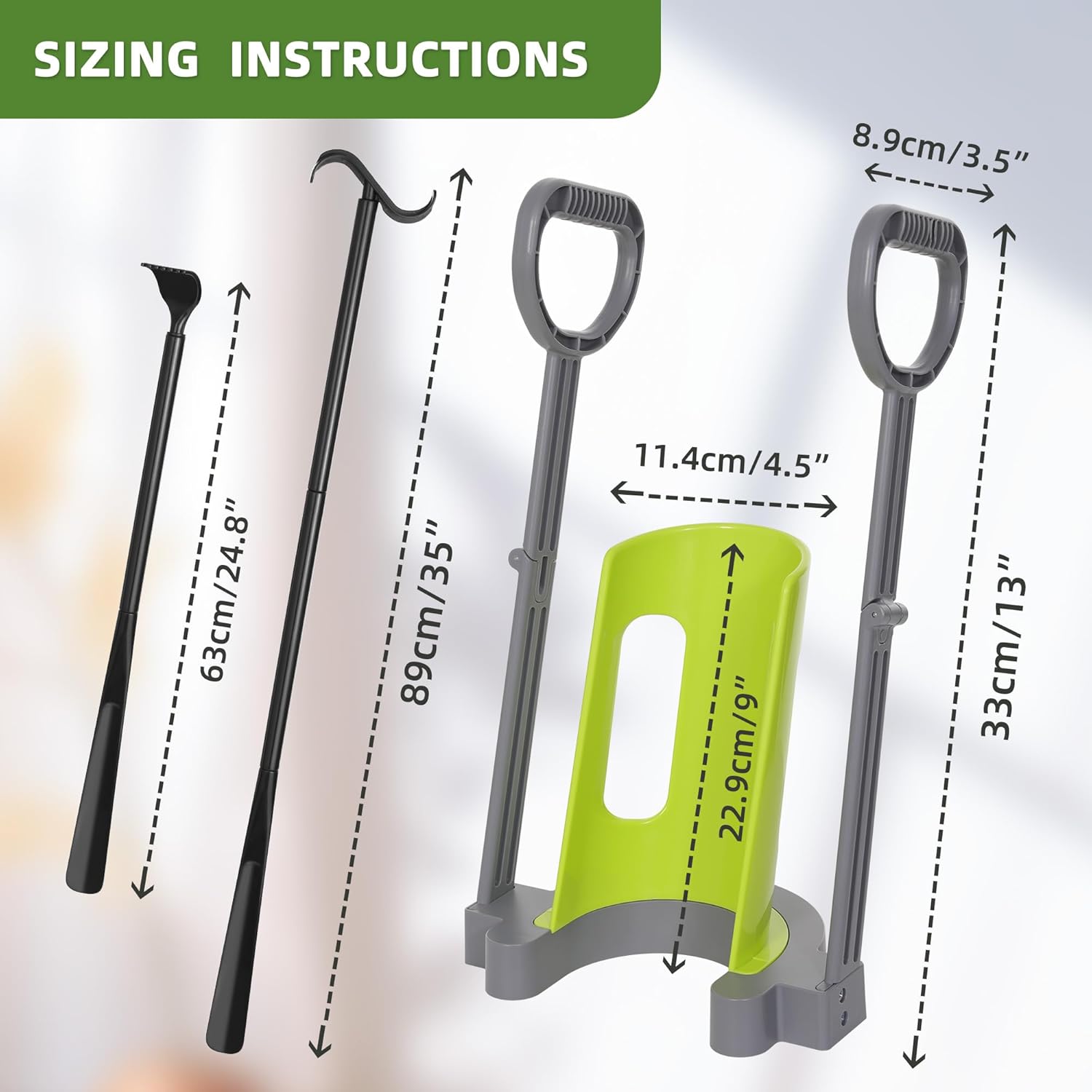 Compression Sock Aid Device with Dressing Stick for Easy On Compression Hosiery

