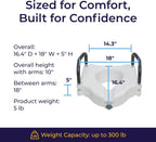 Drive Medical 2-in-1 Raised Toilet Seat with Removable Padded Arms, 5in Lift, Locking


