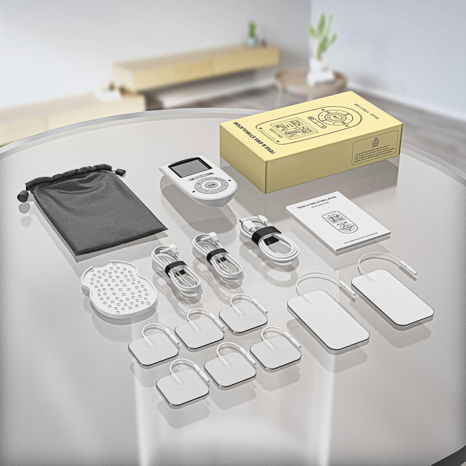 KRL.CARE Dual Channel TENS EMS Unit Muscle Stimulator with 8 Pads and 24 Modes

