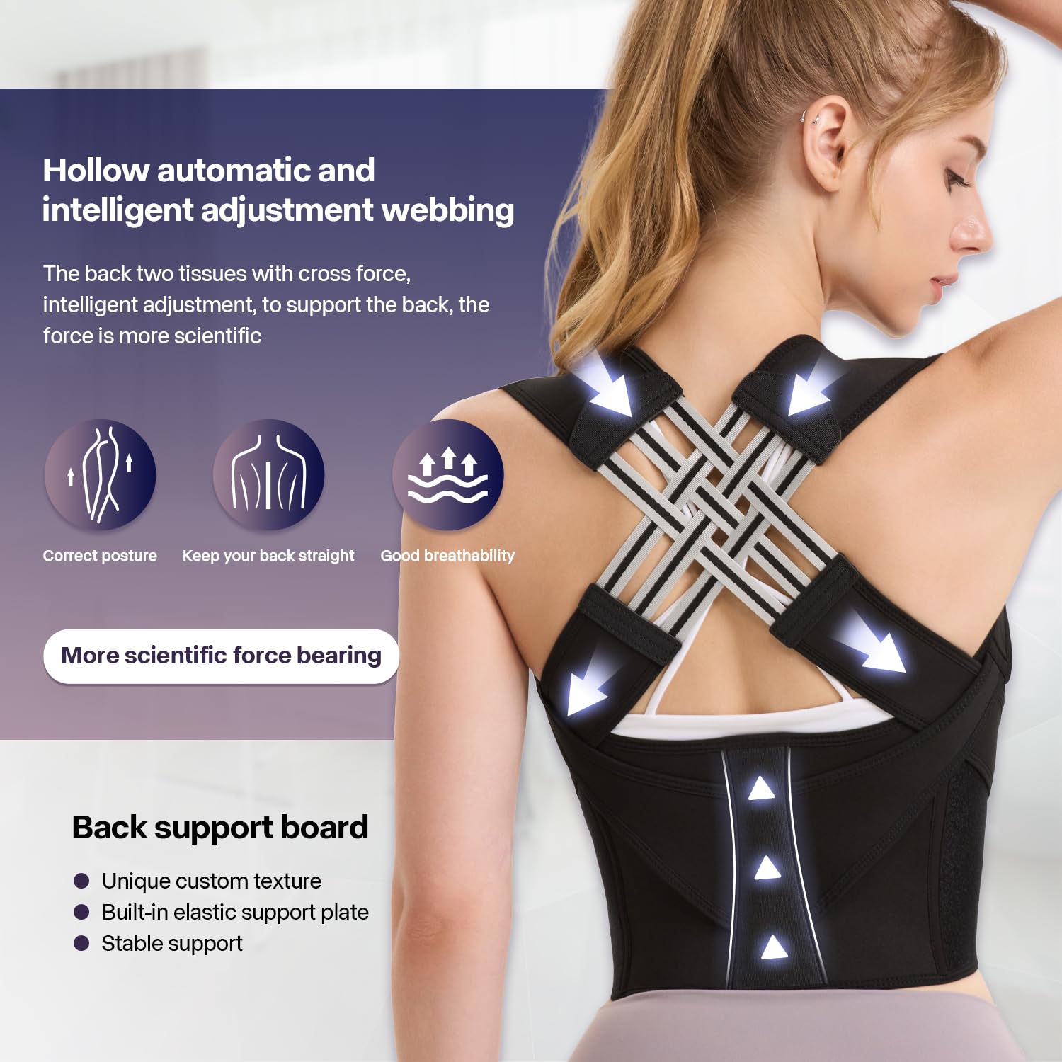VOKOKOYA Back Posture Corrector Brace with Adjustable Shoulder Straps


