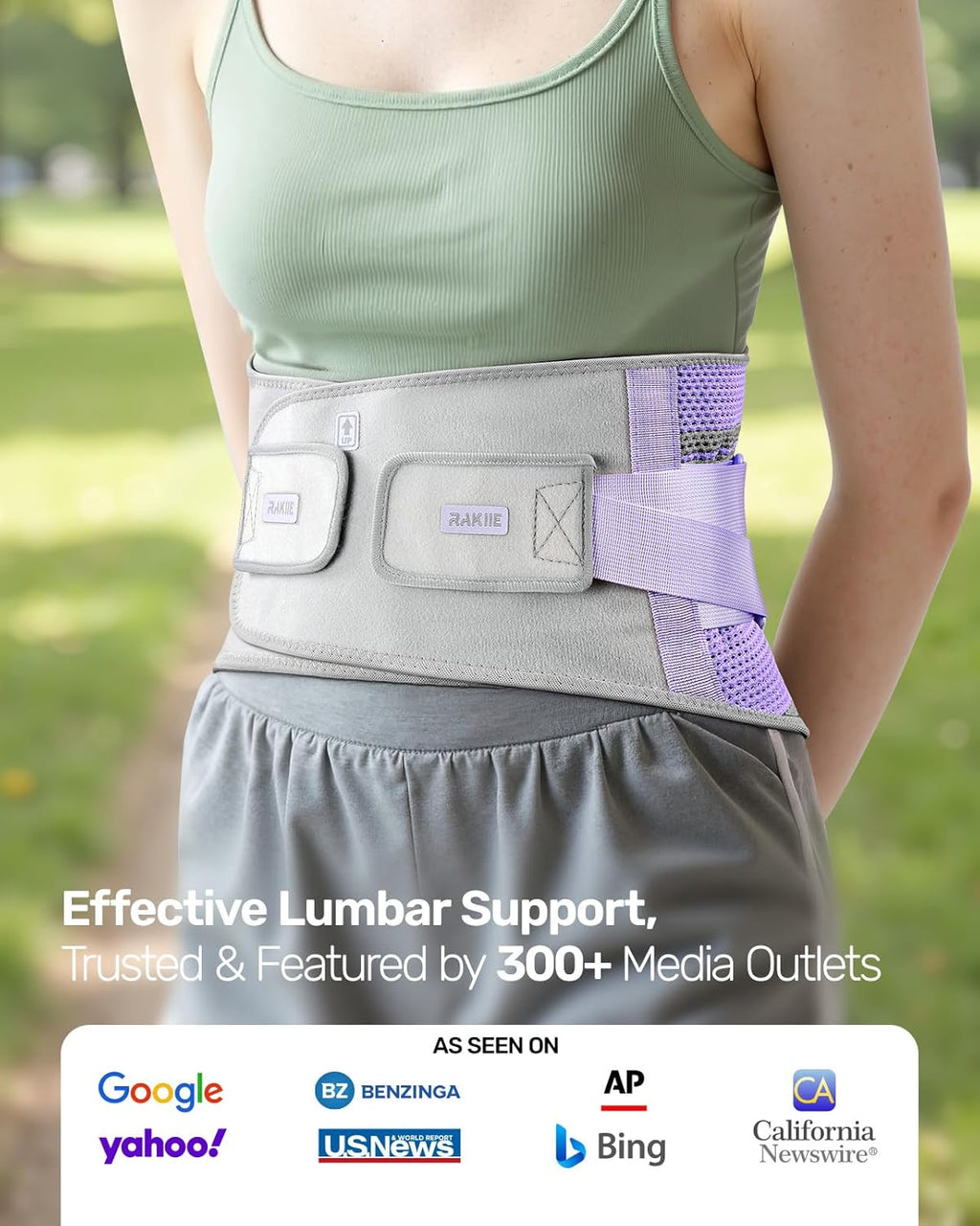 Rakiie Women’s Lower Back Brace with 9 Support System Lumbar Support for Sciatica

