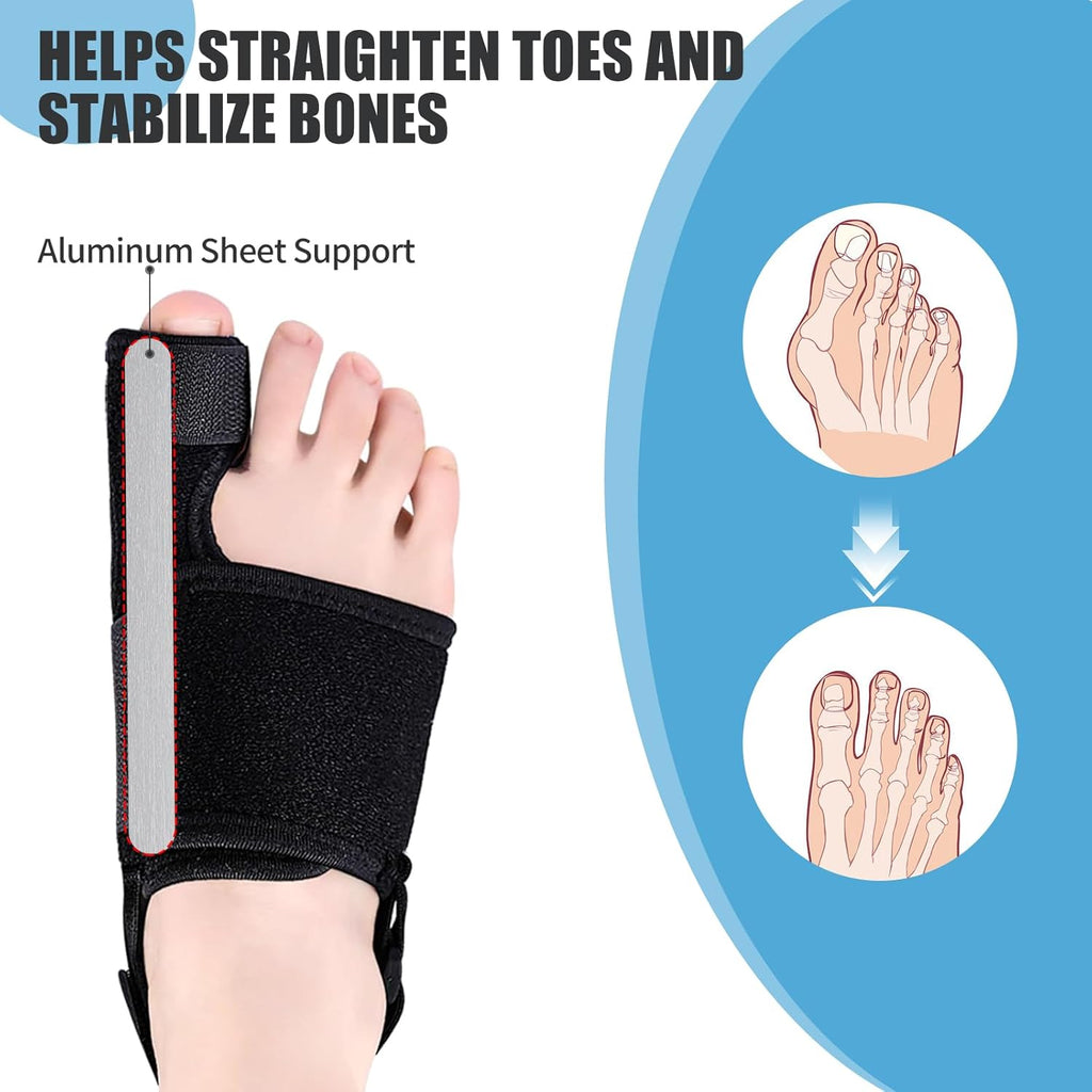 Recovist Bunion Brace for Big Toe Straightener with Aluminum Splints

