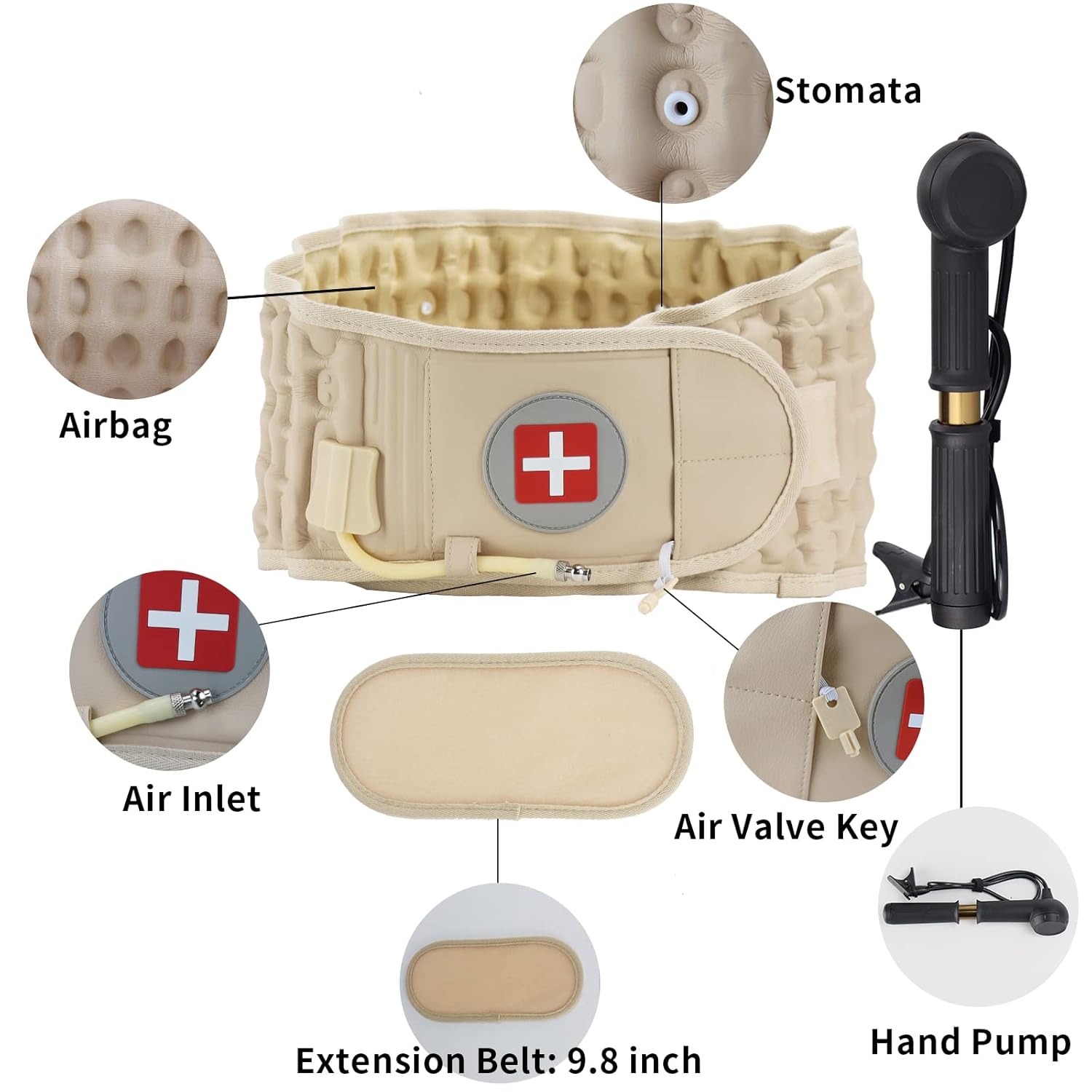 Decompression Back Belt Lumbar Support Air Traction Brace for Lower Back Pain

