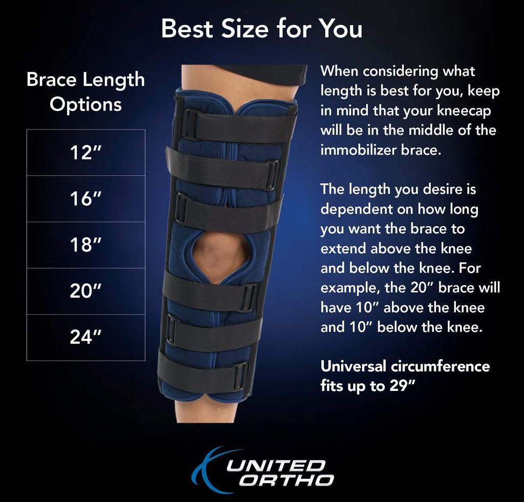 United Ortho 61016 3-Panel Knee Immobilizer Brace


