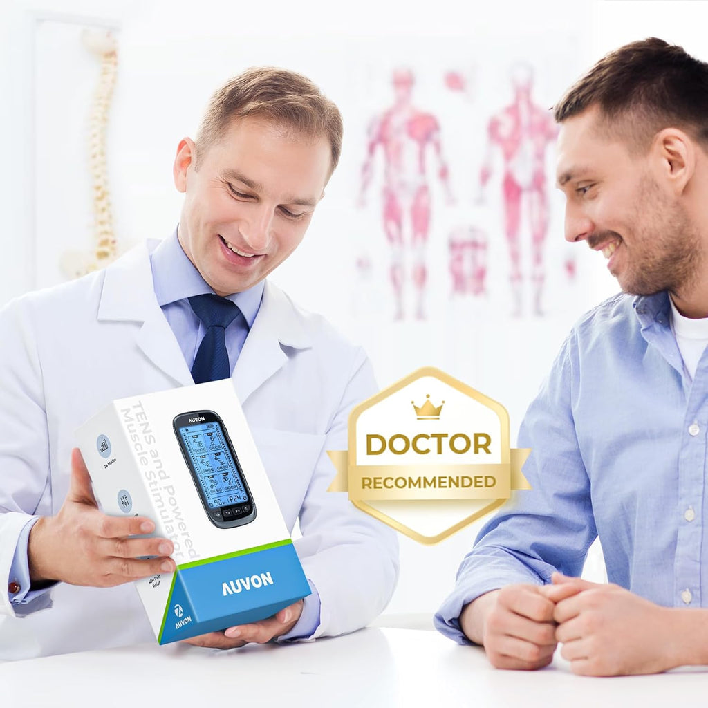 AUVON 3-in-1 TENS EMS Relax Muscle Stimulator for Pain Relief Therapy

