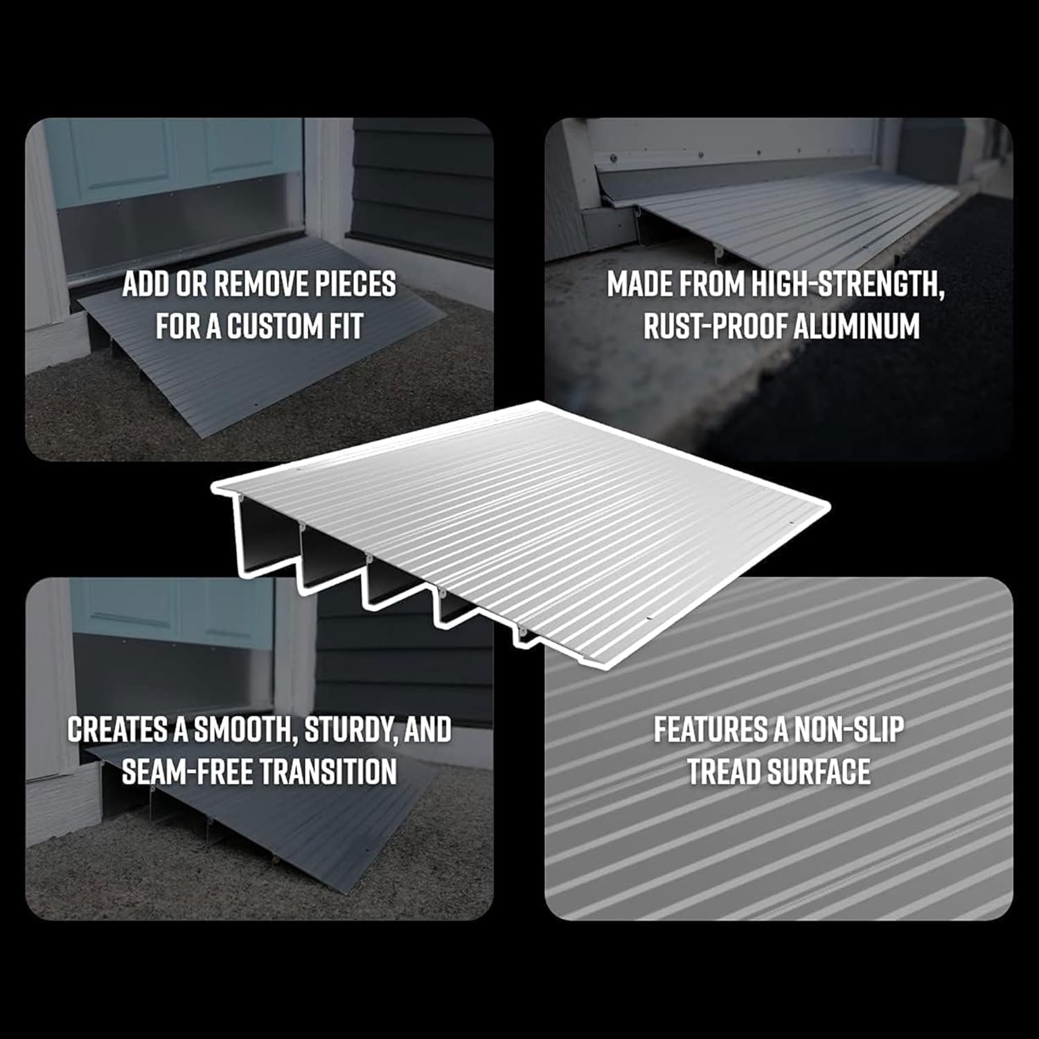EZ-Access Threshold Ramp for Doorways, Portable Wheelchair Access Aluminum Transition

