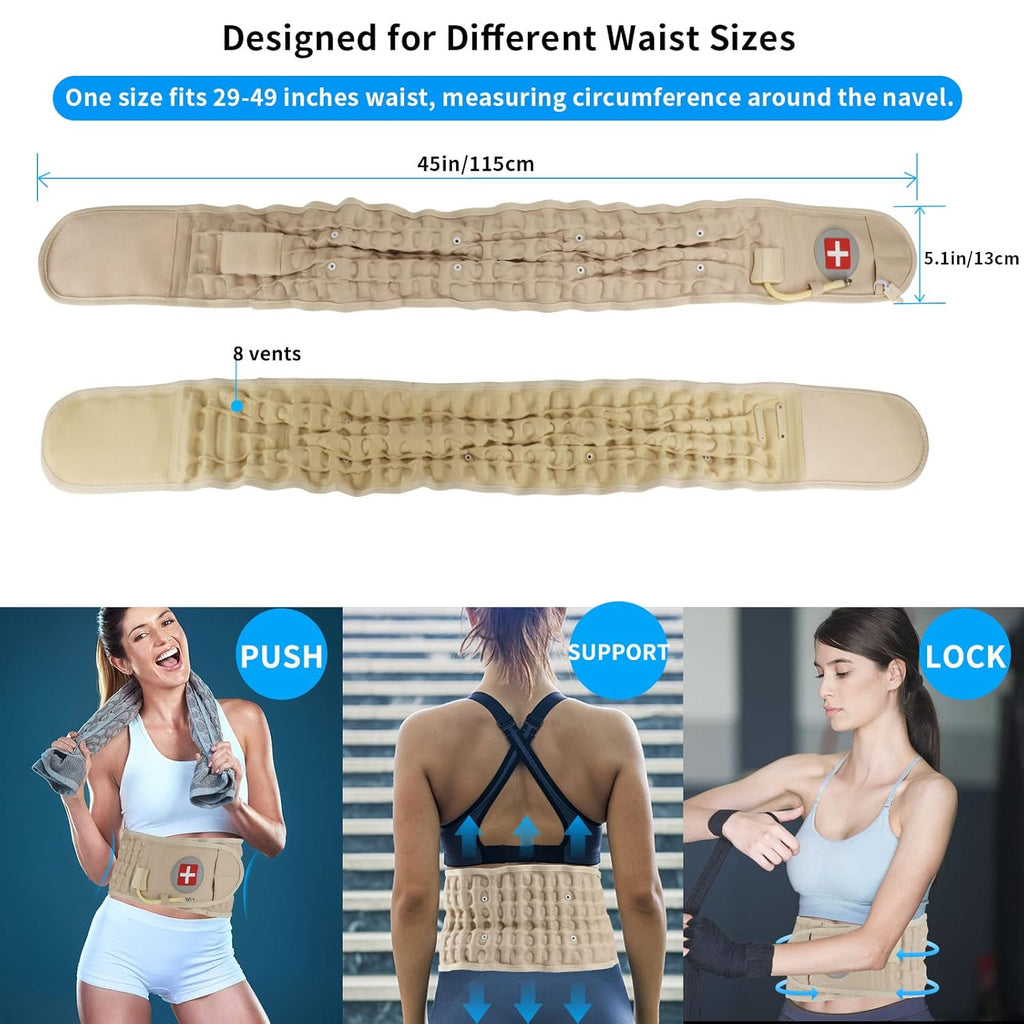Decompression Back Belt Lumbar Support Air Traction Brace for Lower Back Pain

