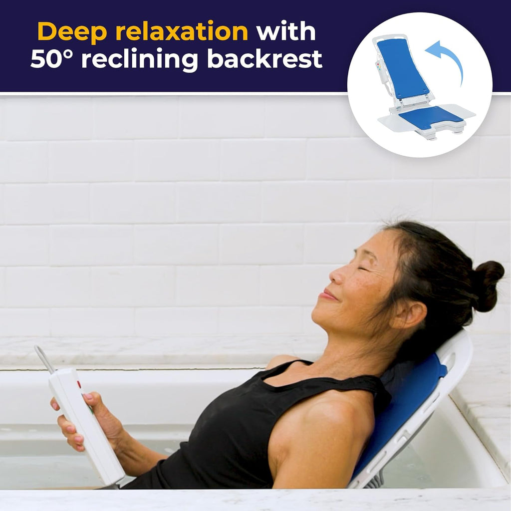 Drive Medical Bath Lift Chair with Reclining Seat and Suction Cups

